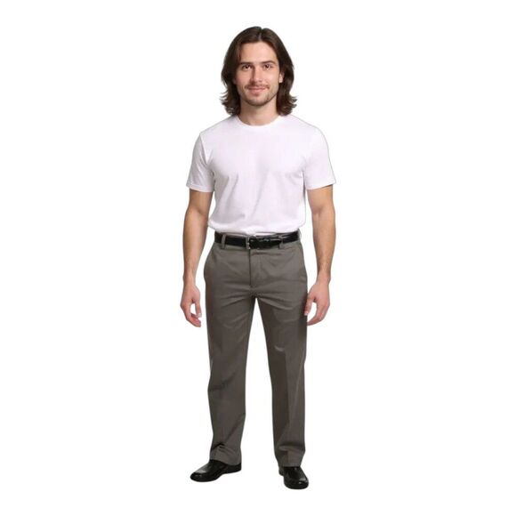 NWT Dockers Signature Khaki D1 Slim Fit Flat Front Dress Pants 36 x 34 Dark Gray - Picture 14 of 14